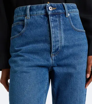 Bottega Veneta Intrecciato leather-trimmed slim jeans | Thumbnail 7