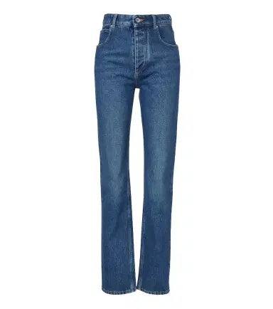 Bottega Veneta Intrecciato leather-trimmed slim jeans | Thumbnail 1