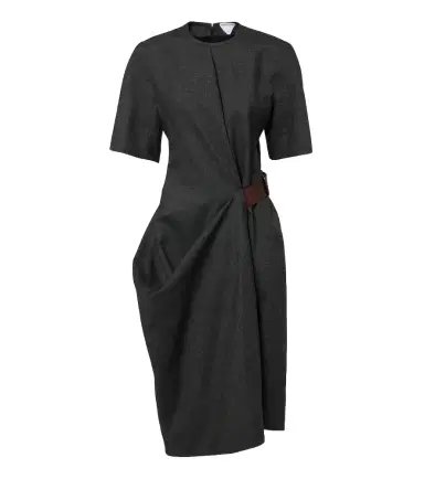 Bottega Veneta Belted wool midi dress | Thumbnail 1 Bottega Veneta Belted wool midi dress | Thumbnail 1