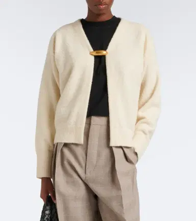 Bottega Veneta Embellished cashmere, wool, and silk cardigan | Thumbnail 3