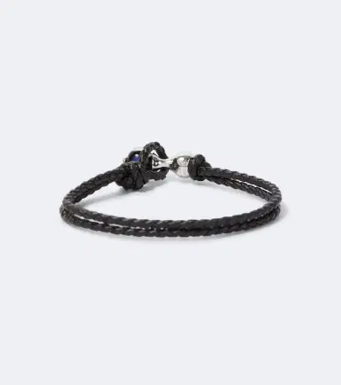 Bottega Veneta Knot sterling silver and leather bracelet | Thumbnail 2
