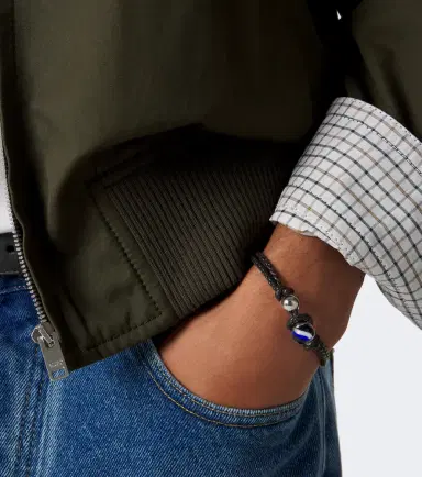 Bottega Veneta Knot sterling silver and leather bracelet | Thumbnail 4