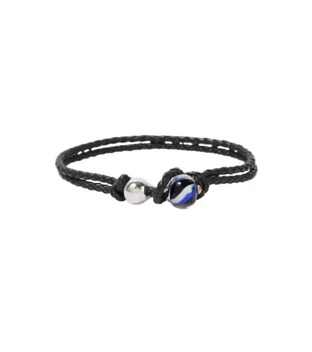 Bottega Veneta Knot sterling silver and leather bracelet