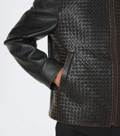 Bottega Veneta Intrecciato leather jacket | Thumbnail 2
