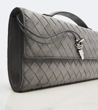 Bottega Veneta Andiamo Intrecciato suede clutch | Thumbnail 4 Bottega Veneta Andiamo Intrecciato suede clutch | Thumbnail 4