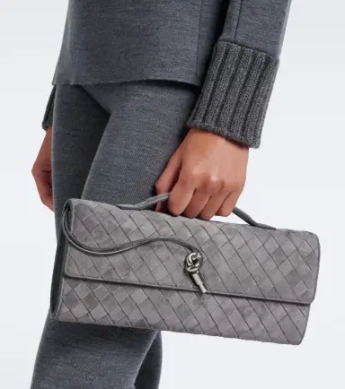 Bottega Veneta Andiamo Intrecciato suede clutch | Thumbnail 6 Bottega Veneta Andiamo Intrecciato suede clutch | Thumbnail 6