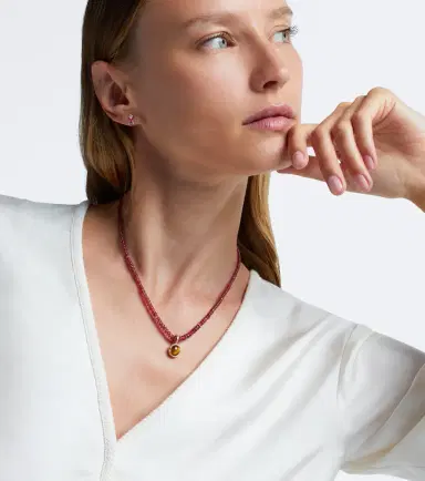 Octavia Elizabeth 18kt gold beaded necklace with spinels and tiger's eye | Thumbnail 4 Octavia Elizabeth 18kt gold beaded necklace with spinels and tiger's eye | Thumbnail 4