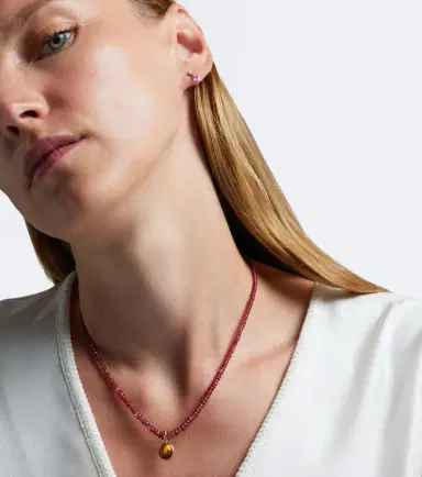 Octavia Elizabeth 18kt gold beaded necklace with spinels and tiger's eye | Thumbnail 5 Octavia Elizabeth 18kt gold beaded necklace with spinels and tiger's eye | Thumbnail 5