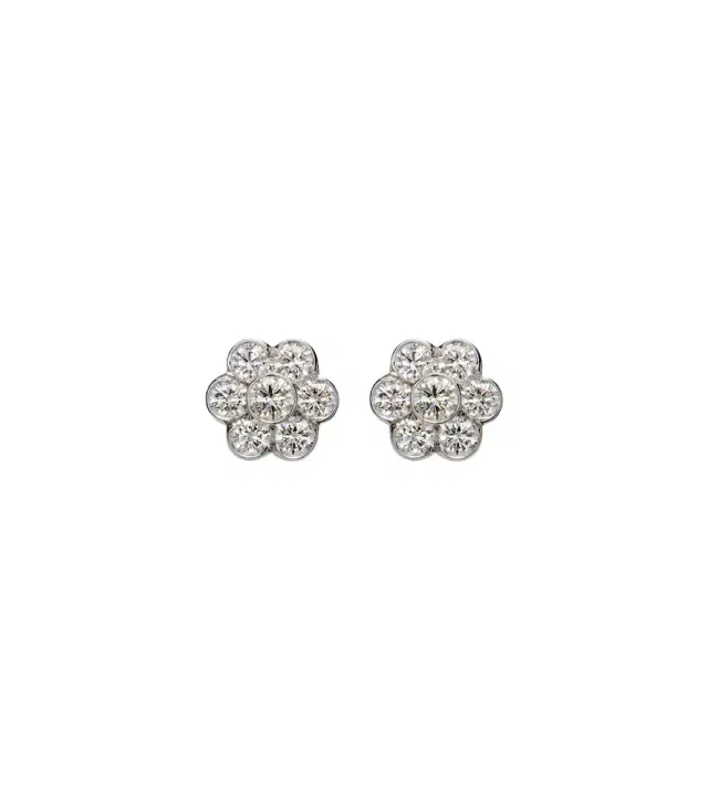 Anita Ko Flora 18kt white gold earrings with diamonds