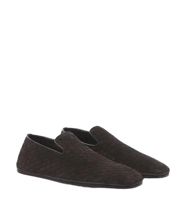 Bottega Veneta Palazzo Intrecciato suede slip-on shoes