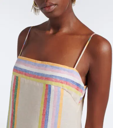 Staud Laura striped linen maxi dress | Thumbnail 3 Staud Laura striped linen maxi dress | Thumbnail 3
