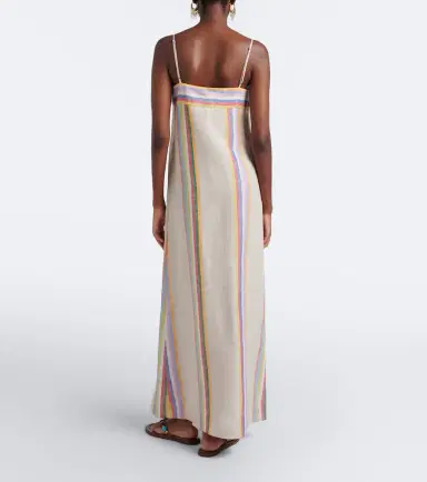 Staud Laura striped linen maxi dress | Thumbnail 4 Staud Laura striped linen maxi dress | Thumbnail 4