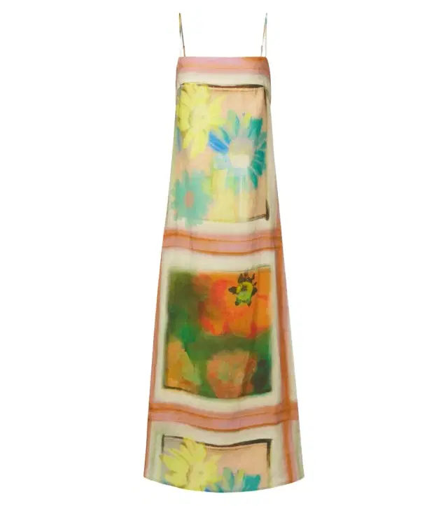Staud Laura floral linen maxi dress