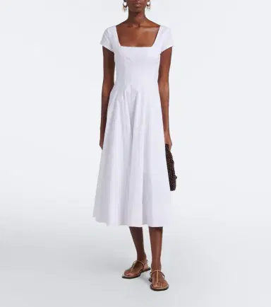 Staud Wells cotton poplin midi dress | Thumbnail 5