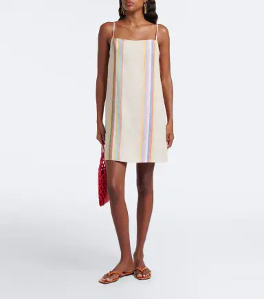 Staud Laura striped linen minidress | Thumbnail 4