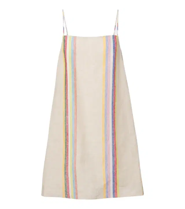 Staud Laura striped linen minidress