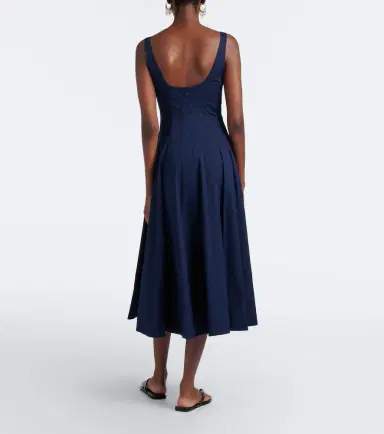 Staud Wells cotton poplin midi dress | Thumbnail 4