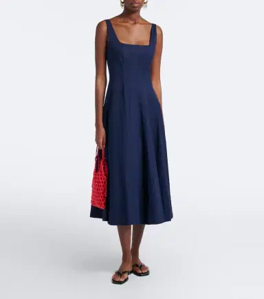 Staud Wells cotton poplin midi dress | Thumbnail 5