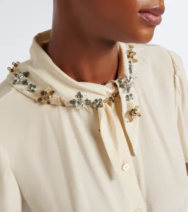 Prada Embellished silk crêpe midi dress | Thumbnail 2