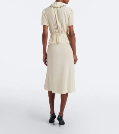Prada Embellished silk crêpe midi dress | Thumbnail 3