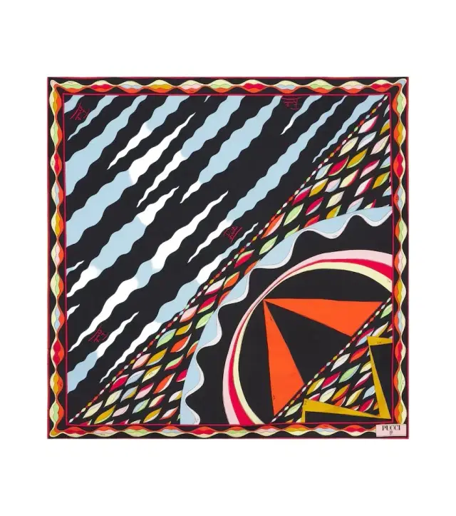 PUCCI Fiamme and Nawaho silk twill scarf