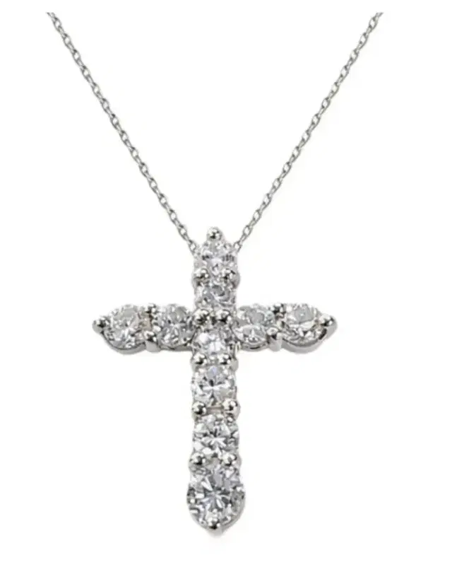 Wish Fine Jewelry 1.00ct Diamond Platinum Cross Pendant Necklace