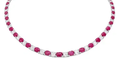 Wish Fine Jewelry 15.6ct Diamond Ruby 18K Gold Tennis Necklace | Thumbnail 1 Wish Fine Jewelry 15.6ct Diamond Ruby 18K Gold Tennis Necklace | Thumbnail 1