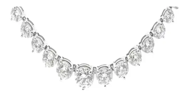 Wish Fine Jewelry 18KW 5.0ct Graduated Necklace