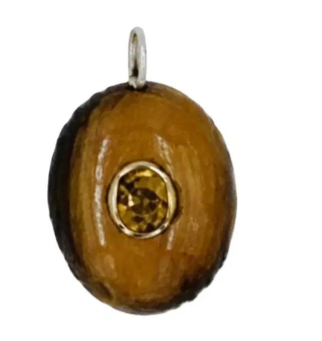 Wish Fine Jewelry 21.911ct Tiger Eye Citrine 18K Gold Medal Pendant