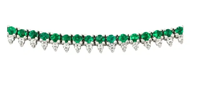 Wish Fine Jewelry 4.67ct Emerald 18K Gold Tennis Necklace
