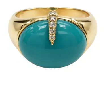 Wish Fine Jewelry 4.837ct Diamond Turquoise 18K Gold Cocktail Ring | Thumbnail 1