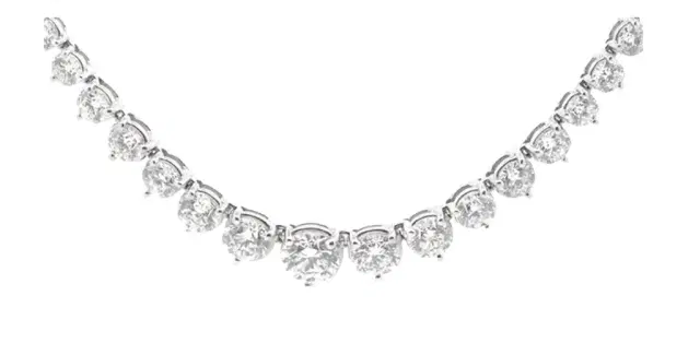 Wish Fine Jewelry 5.20ct Diamond 18K Gold Graduated Tennis Necklace