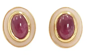 Wish Fine Jewelry Pink Quartz Granada Gold Big Earrings | Thumbnail 1