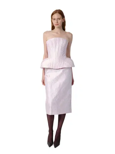 Aknvas The Emmi corset top in pale pink brocade | Thumbnail 1