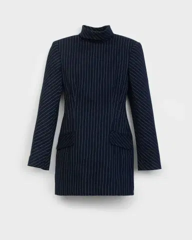 Aknvas The Toni dress in navy pinstripe | Thumbnail 2