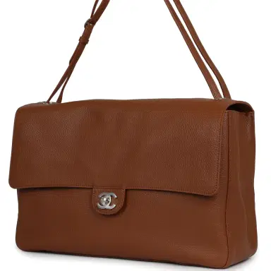 Chanel Chanel Maxi "Souplissimo" Large Flap Bag Camel Grained Calfskin Silver Hardware | Thumbnail 5 Chanel Chanel Maxi "Souplissimo" Large Flap Bag Camel Grained Calfskin Silver Hardware | Thumbnail 5