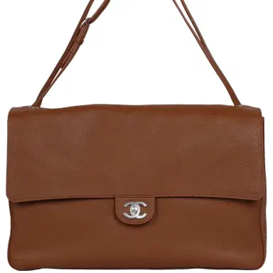 Chanel Chanel Maxi "Souplissimo" Large Flap Bag Camel Grained Calfskin Silver Hardware | Thumbnail 1 Chanel Chanel Maxi "Souplissimo" Large Flap Bag Camel Grained Calfskin Silver Hardware | Thumbnail 1
