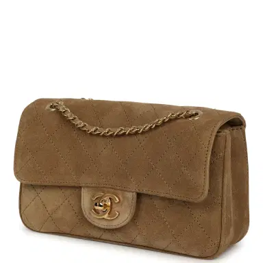 Chanel Chanel Mini "Souplissimo" Flap Bag Beige Suede Gold Hardware | Thumbnail 5
