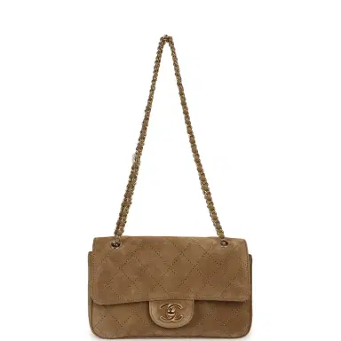 Chanel Chanel Mini "Souplissimo" Flap Bag Beige Suede Gold Hardware | Thumbnail 7