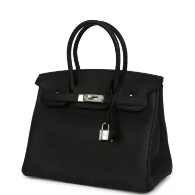 HERMÈS Hermes Birkin 30 Black Togo Palladium Hardware | Thumbnail 5