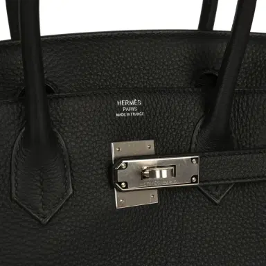 HERMÈS Hermes Birkin 30 Black Togo Palladium Hardware | Thumbnail 7