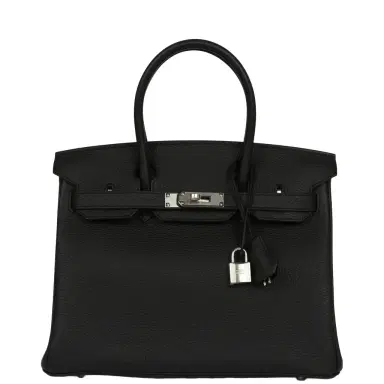 HERMÈS Hermes Birkin 30 Black Togo Palladium Hardware | Thumbnail 1