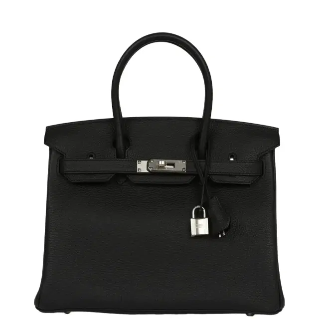 HERMÈS Hermes Birkin 30 Black Togo Palladium Hardware
