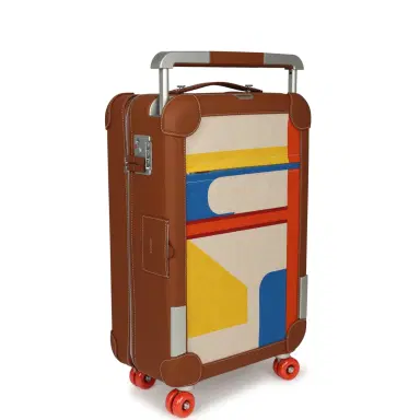 HERMÈS Hermes R.M.S. Cabine 55 Rolling Suitcase "Pacific H" Plume H Multicolor Canvas, Fauve Régate Palladium Hardware | Thumbnail 7 HERMÈS Hermes R.M.S. Cabine 55 Rolling Suitcase "Pacific H" Plume H Multicolor Canvas, Fauve Régate Palladium Hardware | Thumbnail 7