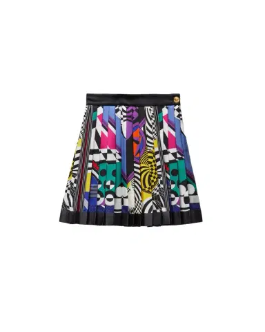 Versace Printed Silk Twill Pleated Mini Skirt | Thumbnail 1 Versace Printed Silk Twill Pleated Mini Skirt | Thumbnail 1