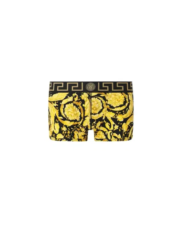 Versace Printed Jacquard Cotton-Jersey Trunks