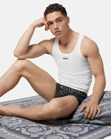 Versace Printed Jacquard Cotton-Jersey Trunks | Thumbnail 2 Versace Printed Jacquard Cotton-Jersey Trunks | Thumbnail 2