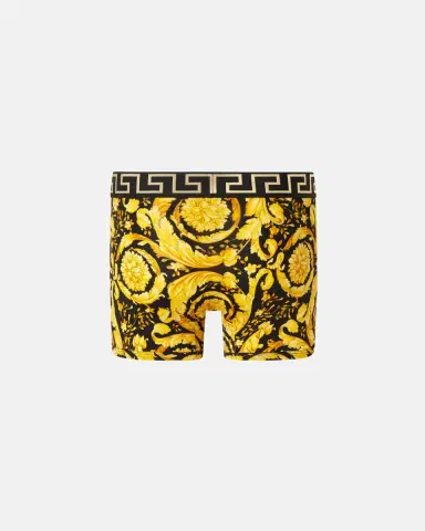 Versace Printed Jacquard Cotton-Jersey Long Trunks | Thumbnail 2