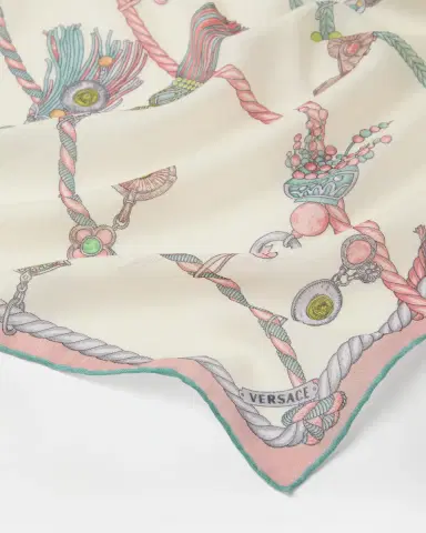 Versace Printed Wool & Silk Shawl 140 cm | Thumbnail 2