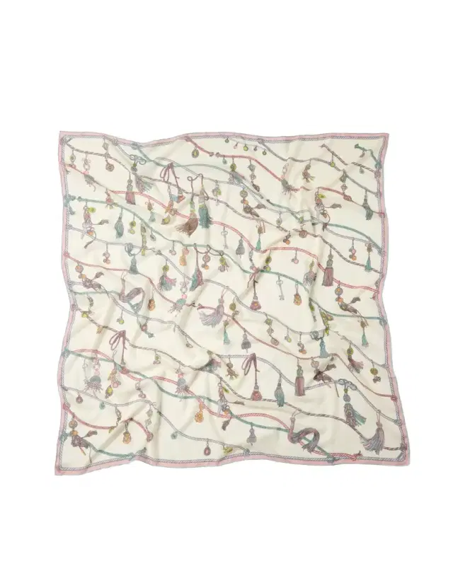 Versace Printed Wool & Silk Shawl 140 cm